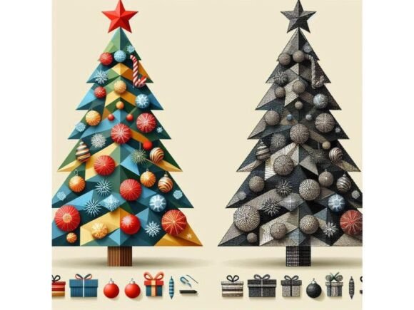 A Realistic Geometric Christmas Tree Des: A Review for Modern Illustrations