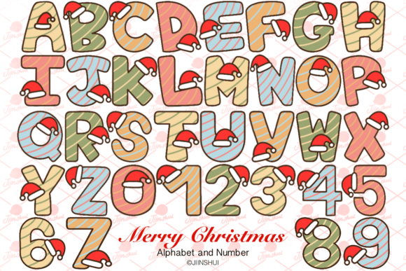 Christmas Alphabet Number Png Clipart for Illustrations