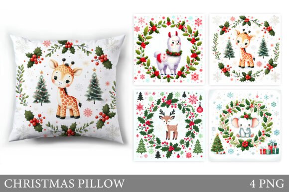 Christmas Animals Pillow Sublimation Illustrations Review