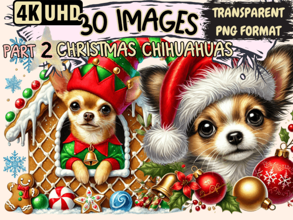Christmas Chihuahuas Clipart P2: A Designer’s Review for Illustrations