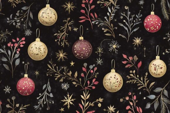 Christmas Digital Paper from Xmas Balls: Modern Illustrations for Editorial Design