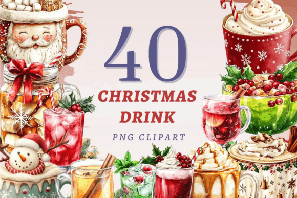 Christmas Drink PNG Bundle