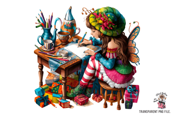 Christmas Elf Girl PNG Clipart for Illustrations
