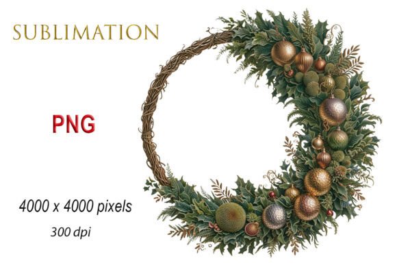 Christmas Festive Wreath, Sublimation: A Designer's Review of Seasonal Illustrations