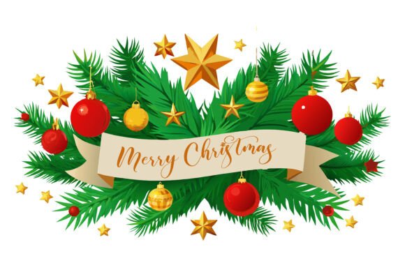 Christmas Ribbon Bow Illustrations for Editorial Design