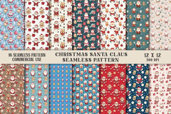 Christmas Santa Claus Seamless Pattern Review for Illustrations