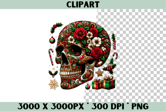 Christmas Skull Clipart - Festive Design & Illustrations Review
