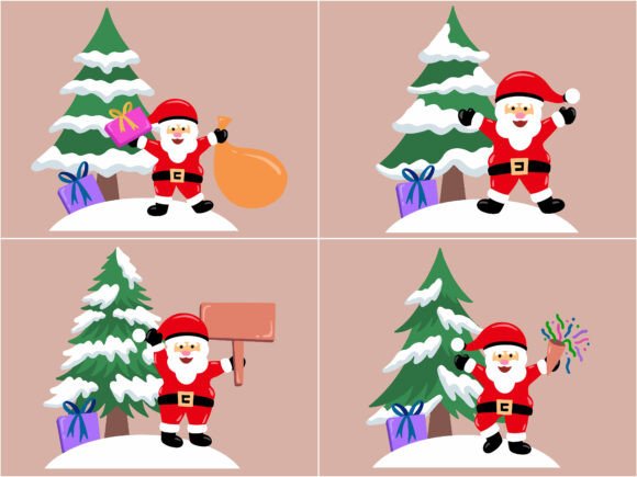 Christmas Tree Santa Claus Background