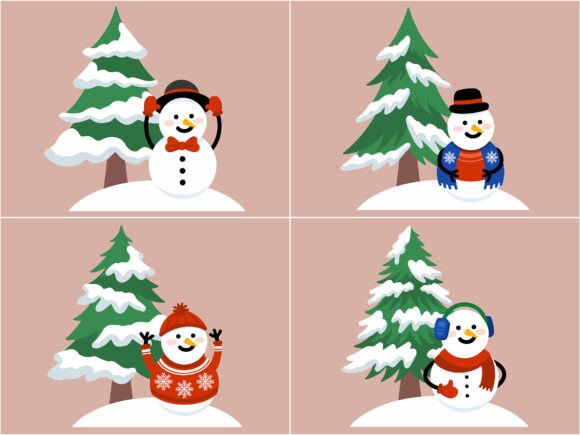 Christmas Tree Snowman Background Review