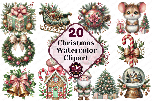 Christmas Watercolor Winter Clipart Review