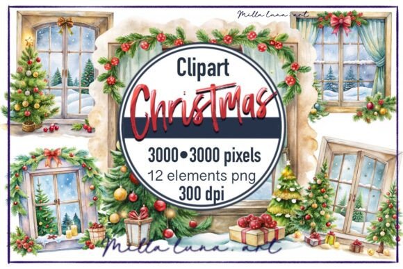 Christmas Windows Christmas Tree Decor Illustrations Review
