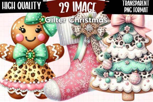 Coquette Gilter Christmas Clipart Bundle: Illustrations Review