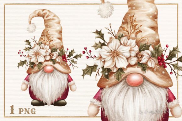 Cute Christmas Gnome Gonk PNG Clipart for Illustrations