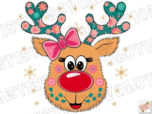 Cute Coquette Christmas Reindeer Png Illustrations Review