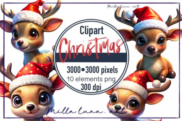 Cute Deer Christmas Santa s Hat PNG Review