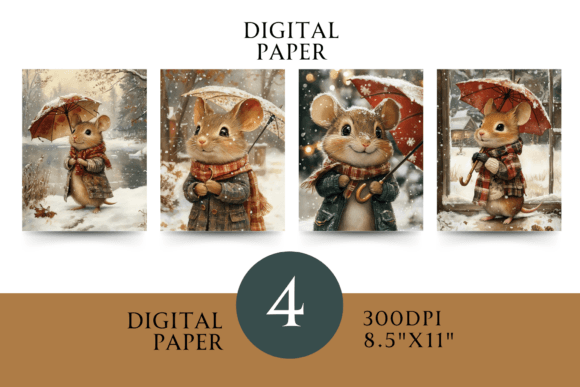 Cute Mouse Christmas Illustration JPG Review for Sellers