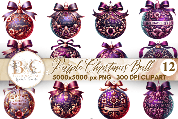 Elegant Purple Christmas Ball Bundles: A Designer’s Review for Illustrations