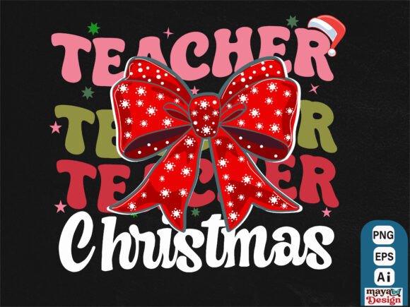 Teacher Coquette Christmas Bow T-shirt Illustrations Review