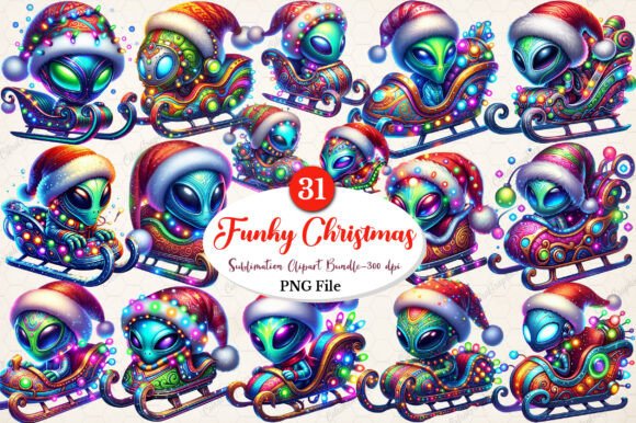 Watercolor Cute Funky Christmas Clipart: A Designer’s Take on Festive Illustrations